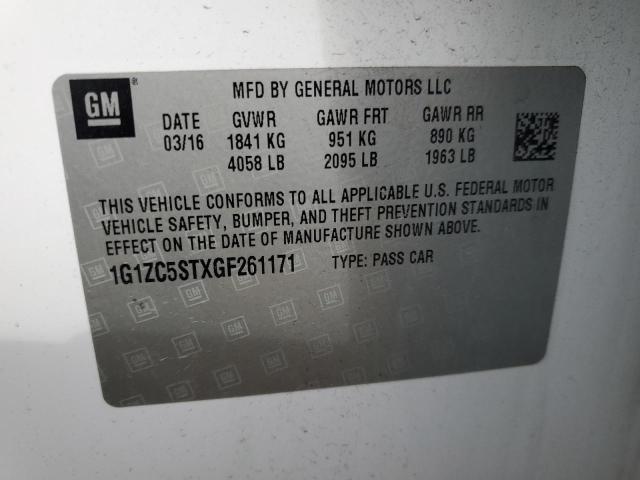 Aukcja sprzedaży 2016 Chevrolet Malibu Ls, vin: 1G1ZC5STXGF261171, numer aukcji: 45240623