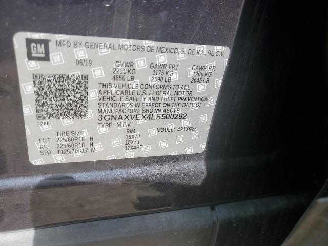 2020 Chevrolet Equinox Lt მანქანა იყიდება აუქციონზე, vin: 3GNAXVEX4LS500282, აუქციონის ნომერი: 45602023