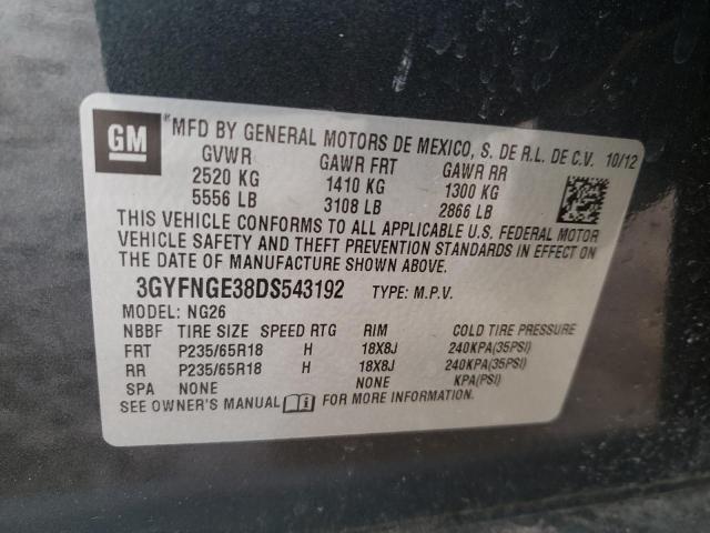 44893143 :رقم المزاد ، 3GYFNGE38DS543192 vin ، 2013 Cadillac Srx Luxury Collection مزاد بيع