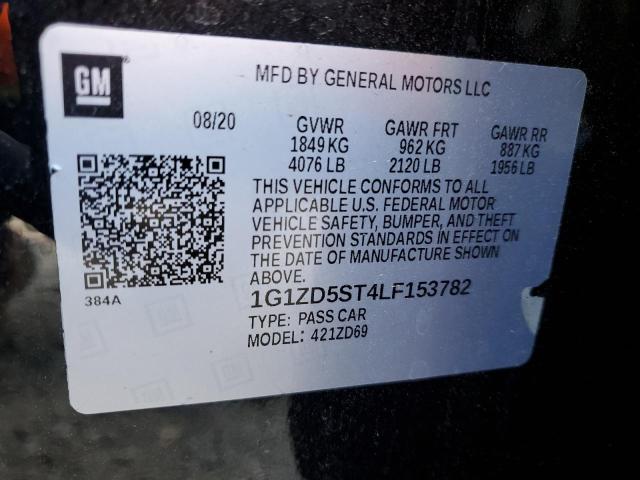 Aukcja sprzedaży 2020 Chevrolet Malibu Lt, vin: 1G1ZD5ST4LF153782, numer aukcji: 45712733
