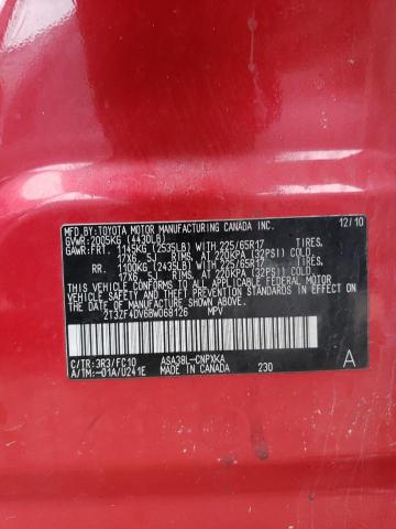 Aukcja sprzedaży 2011 Toyota Rav4, vin: 2T3ZF4DV6BW068126, numer aukcji: 45462833