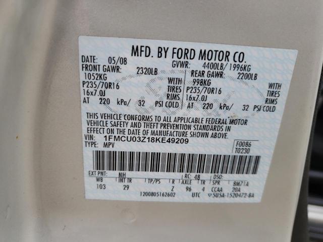 Aukcja sprzedaży 2008 Ford Escape Xlt, vin: 1FMCU03Z18KE49209, numer aukcji: 45251523
