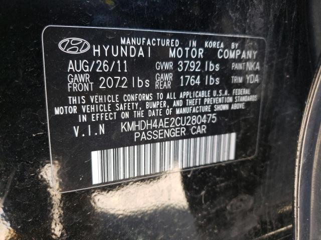 45749153 :رقم المزاد ، KMHDH4AE2CU280475 vin ، 2012 Hyundai Elantra Gls مزاد بيع
