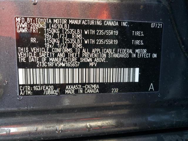 2021 Toyota Rav4 Xle Premium მანქანა იყიდება აუქციონზე, vin: 2T3C1RFV5MW165657, აუქციონის ნომერი: 43591303
