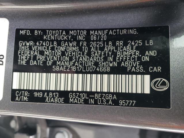 Aukcja sprzedaży 2020 Lexus Es 350 Luxury, vin: 58AEZ1B17LU074668, numer aukcji: 45543903