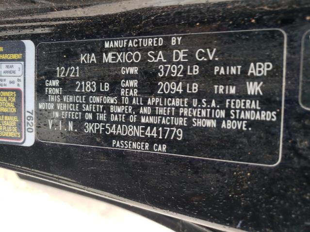 45573893 :رقم المزاد ، 3KPF54AD8NE441779 vin ، 2022 Kia Forte Gt Line مزاد بيع