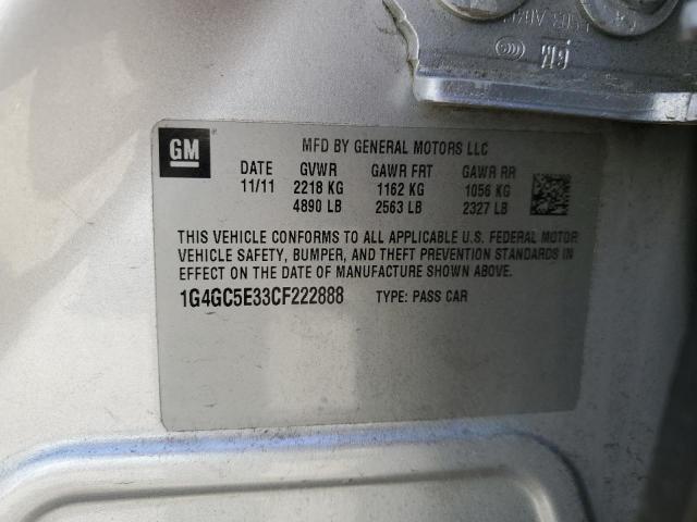Aukcja sprzedaży 2012 Buick Lacrosse, vin: 1G4GC5E33CF222888, numer aukcji: 45398933