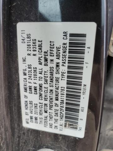 Aukcja sprzedaży 2011 Honda Accord Exl, vin: 1HGCP2F87BA119793, numer aukcji: 45392063