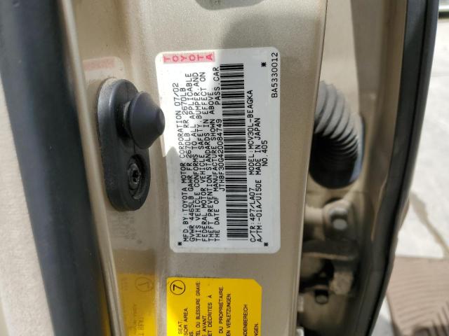 2002 Lexus Es 300 მანქანა იყიდება აუქციონზე, vin: JTHBF30G420084749, აუქციონის ნომერი: 45882273