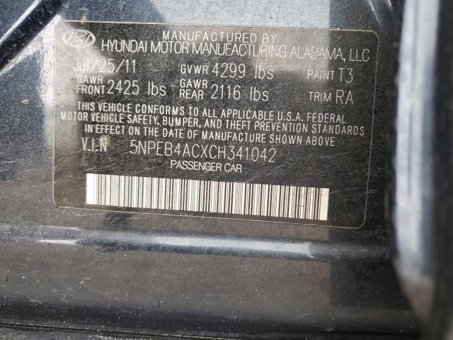 Продаж на аукціоні авто 2012 Hyundai Sonata Gls, vin: 5NPEB4ACXCH341042, номер лоту: 45718643