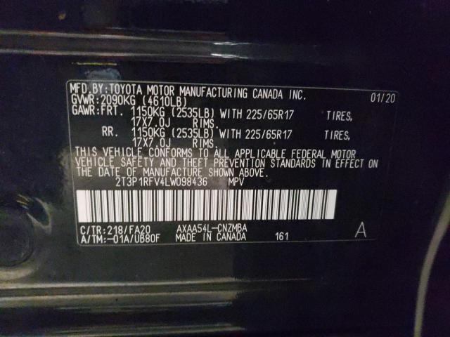 Aukcja sprzedaży 2020 Toyota Rav4 Xle, vin: 2T3P1RFV4LW098436, numer aukcji: 45517393