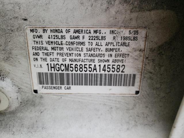 Aukcja sprzedaży 2005 Honda Accord Ex, vin: 1HGCM56855A145582, numer aukcji: 45379063
