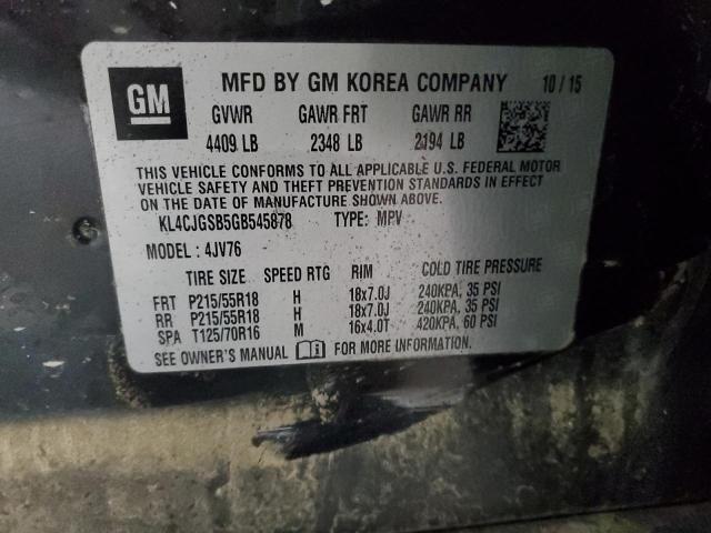 Aukcja sprzedaży 2016 Buick Encore, vin: KL4CJGSB5GB545878, numer aukcji: 45497693