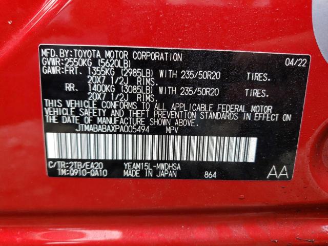 Aukcja sprzedaży 2023 Toyota Bz4x Xle, vin: JTMABABAXPA005494, numer aukcji: 45465743