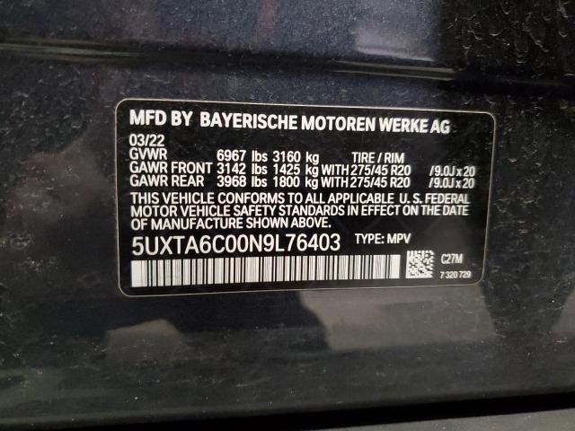Продаж на аукціоні авто 2022 Bmw X5 Xdrive45e, vin: 5UXTA6C00N9L76403, номер лоту: 45326543