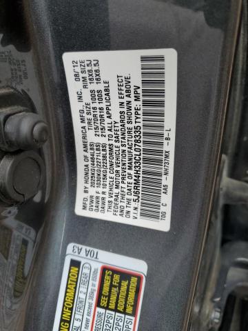 Aukcja sprzedaży 2012 Honda Cr-v Lx, vin: 5J6RM4H33CL078335, numer aukcji: 45610953
