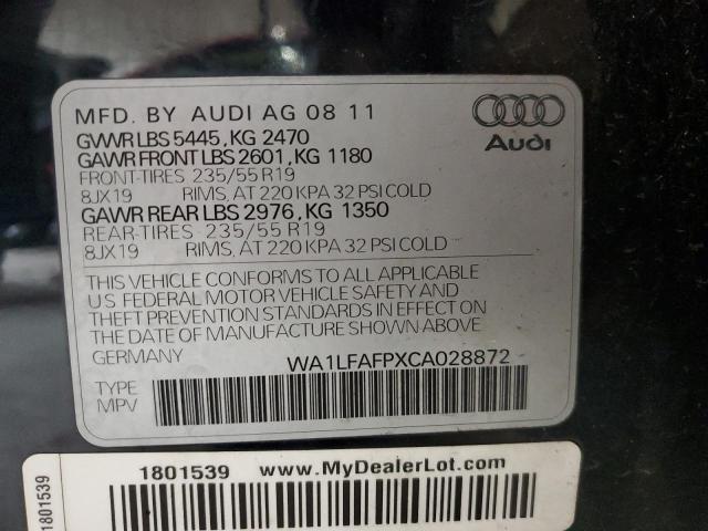 Продажа на аукционе авто 2012 Audi Q5 Premium Plus, vin: WA1LFAFPXCA028872, номер лота: 45652503