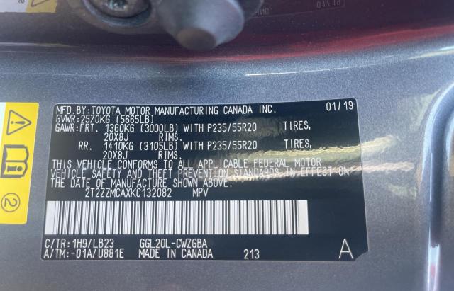 2019 Lexus Rx 350 Base მანქანა იყიდება აუქციონზე, vin: 2T2ZZMCAXKC132082, აუქციონის ნომერი: 46264083