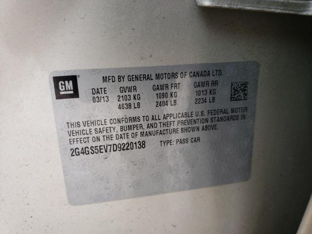 2013 Buick Regal Premium მანქანა იყიდება აუქციონზე, vin: 2G4GS5EV7D9220138, აუქციონის ნომერი: 46033723