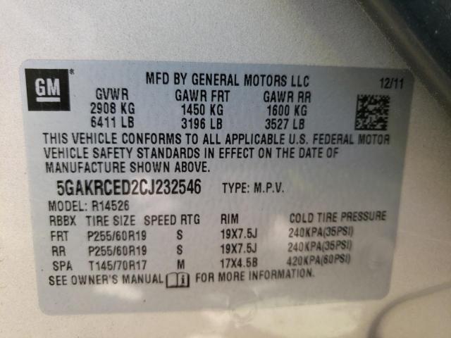 Aukcja sprzedaży 2012 Buick Enclave, vin: 5GAKRCED2CJ232546, numer aukcji: 46266663