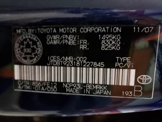 Aukcja sprzedaży 2008 Toyota Yaris, vin: JTDBT923181227845, numer aukcji: 46159483