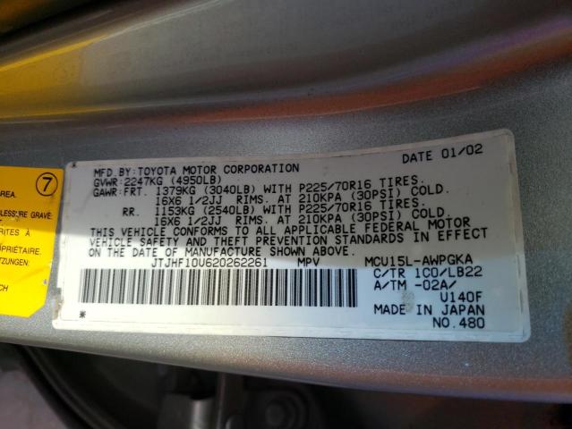 Aukcja sprzedaży 2002 Lexus Rx 300, vin: JTJHF10U620262261, numer aukcji: 45589343