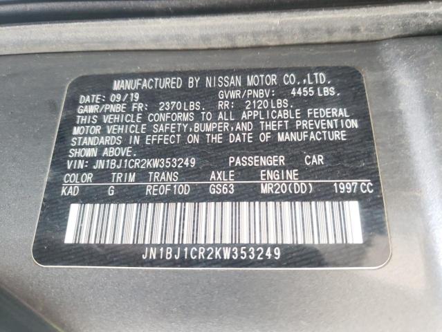 45748163 :رقم المزاد ، JN1BJ1CR2KW353249 vin ، 2019 Nissan Rogue Sport S مزاد بيع