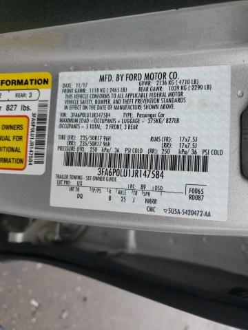 2018 Ford Fusion Se Hybrid მანქანა იყიდება აუქციონზე, vin: 3FA6P0LU1JR147584, აუქციონის ნომერი: 46249103