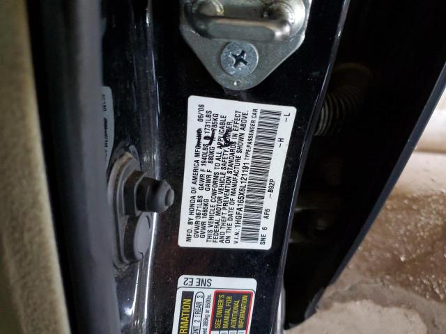 Aukcja sprzedaży 2006 Honda Civic Lx, vin: 1HGFA165X6L121191, numer aukcji: 43558633