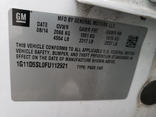 2015 Chevrolet Malibu 2lt მანქანა იყიდება აუქციონზე, vin: 1G11D5SL0FU112921, აუქციონის ნომერი: 46407823