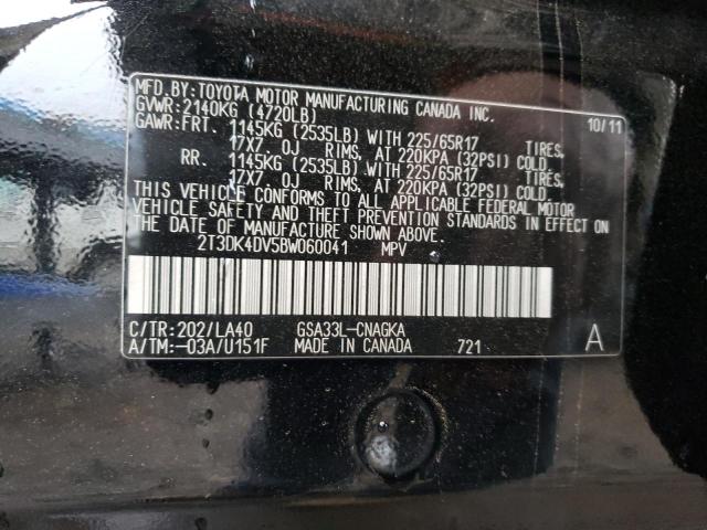 Aukcja sprzedaży 2011 Toyota Rav4 Limited, vin: 2T3DK4DV5BW060041, numer aukcji: 45645603