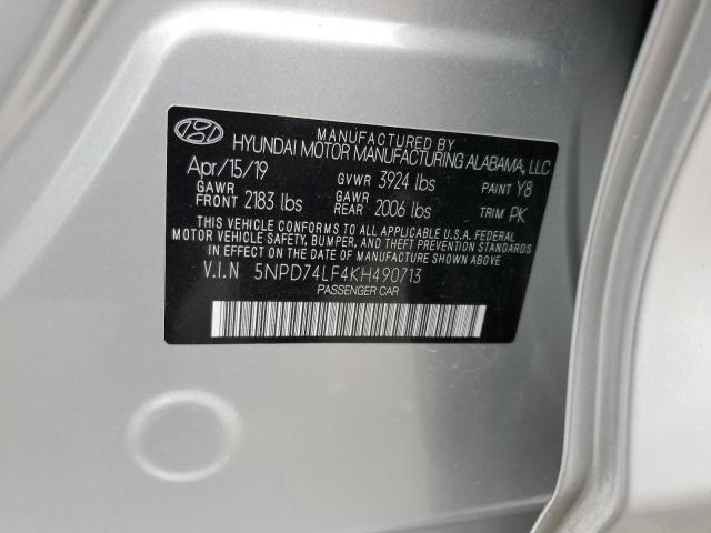 Продаж на аукціоні авто 2019 Hyundai Elantra Se, vin: 5NPD74LF4KH490713, номер лоту: 45780313