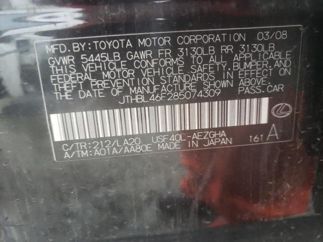 46599303 :رقم المزاد ، JTHBL46F285074309 vin ، 2008 Lexus Ls 460 مزاد بيع