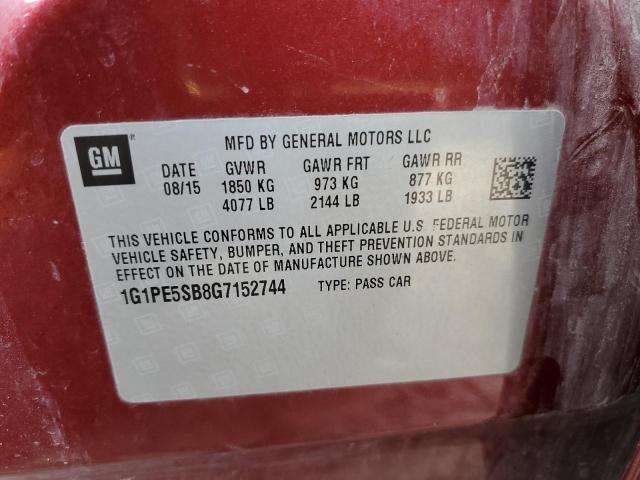 2016 Chevrolet Cruze Limited Lt მანქანა იყიდება აუქციონზე, vin: 1G1PE5SB8G7152744, აუქციონის ნომერი: 46065203