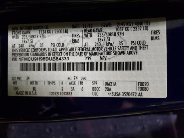 46283923 :رقم المزاد ، 1FMCU9H98DUB84333 vin ، 2013 Ford Escape Sel مزاد بيع
