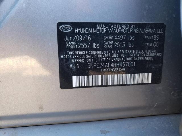 2017 Hyundai Sonata Se მანქანა იყიდება აუქციონზე, vin: 5NPE24AF4HH457001, აუქციონის ნომერი: 46213373