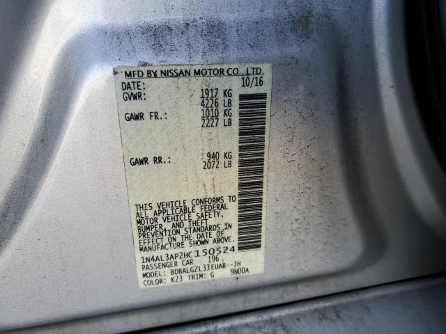 Aukcja sprzedaży 2017 Nissan Altima 2.5, vin: 1N4AL3AP2HC150524, numer aukcji: 46340433