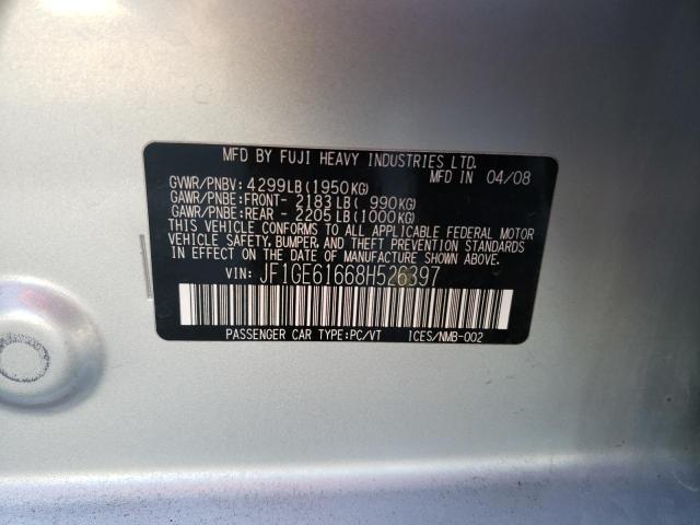 2008 Subaru Impreza 2.5i მანქანა იყიდება აუქციონზე, vin: JF1GE61668H526397, აუქციონის ნომერი: 45280213