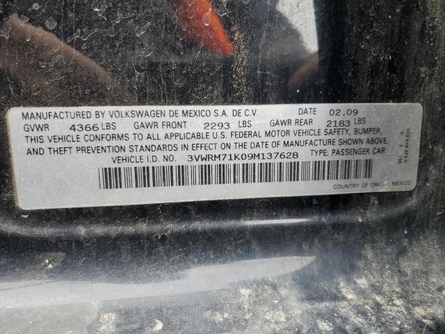 46202053 :رقم المزاد ، 3VWRM71K09M137628 vin ، 2009 Volkswagen Jetta Se مزاد بيع