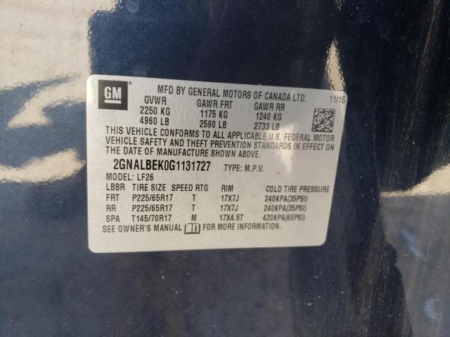 2016 Chevrolet Equinox Ls მანქანა იყიდება აუქციონზე, vin: 2GNALBEK0G1131727, აუქციონის ნომერი: 46882033