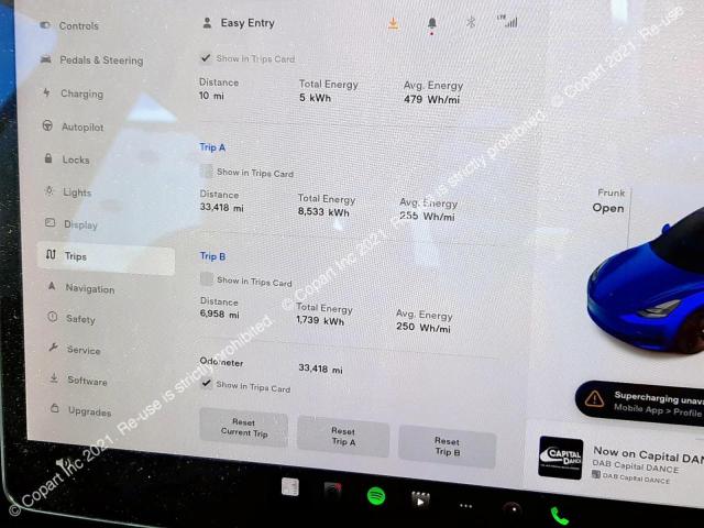 Aukcja sprzedaży 2020 Tesl Model 3 Lo, vin: 5YJ3F7EB6MF829516, numer aukcji: 45113313