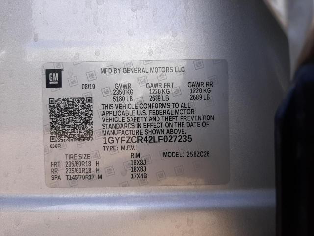 46971333 :رقم المزاد ، 1GYFZCR42LF027235 vin ، 2020 Cadillac Xt4 Premium Luxury مزاد بيع