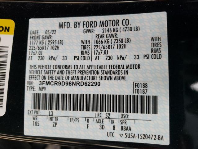 Aukcja sprzedaży 2022 Ford Bronco Sport Badlands, vin: 3FMCR9D98NRD62290, numer aukcji: 45554093