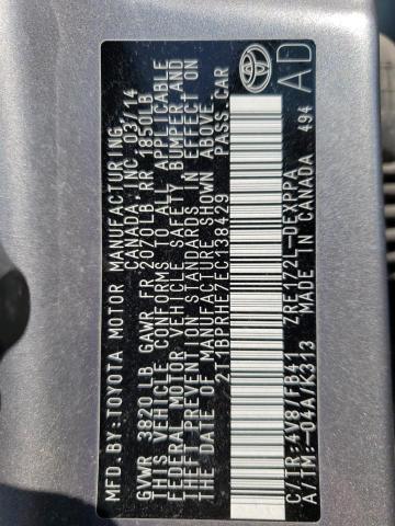 Продажа на аукционе авто 2014 Toyota Corolla Eco, vin: 2T1BPRHE7EC138429, номер лота: 47343863