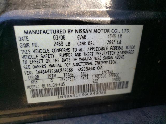 Продаж на аукціоні авто 2006 Nissan Maxima Se, vin: 1N4BA41E36C849088, номер лоту: 47139733