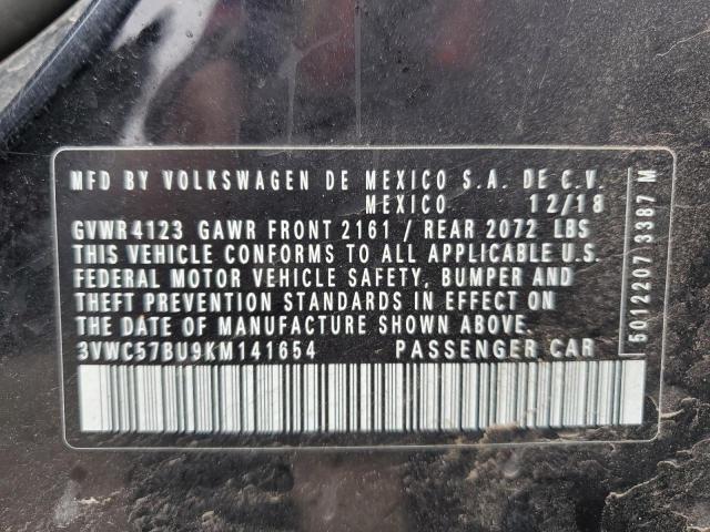 47114493 :رقم المزاد ، 3VWC57BU9KM141654 vin ، 2019 Volkswagen Jetta S مزاد بيع