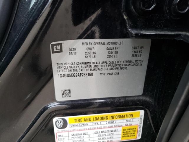 45905513 :رقم المزاد ، 1G4GD5EG9AF283160 vin ، 2010 Buick Lacrosse Cxl مزاد بيع