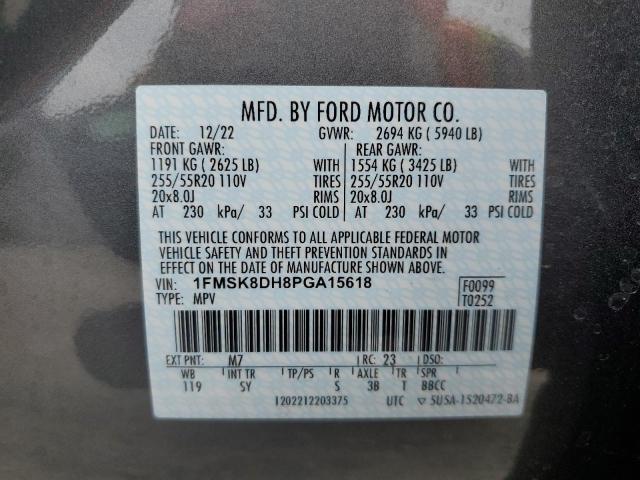 47688313 :رقم المزاد ، 1FMSK8DH8PGA15618 vin ، 2023 Ford Explorer Xlt مزاد بيع
