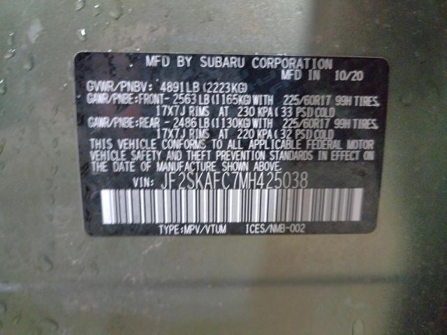 47411063 :رقم المزاد ، JF2SKAFC7MH425038 vin ، 2021 Subaru Forester Premium مزاد بيع