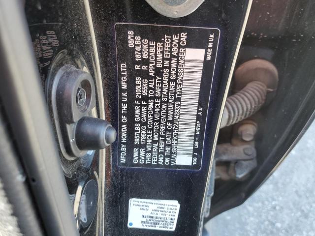 47675613 :رقم المزاد ، SHHFK7H72JU429379 vin ، 2018 Honda Civic Exl مزاد بيع